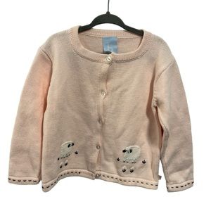 Bella Bliss Appliqué Sheep Cardigan 3T (36 months)